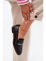 Kožené Polobotky Mokasiny Dámské model 21694755 Černé - Maciejka