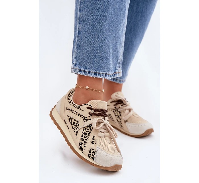 Kožené semišové dámské tenisky Big Star model 22074804 béžové - Big Star Shoes Kožené semišové dámské tenisky Big Star model 22074804 béžové - Big Star Shoes
