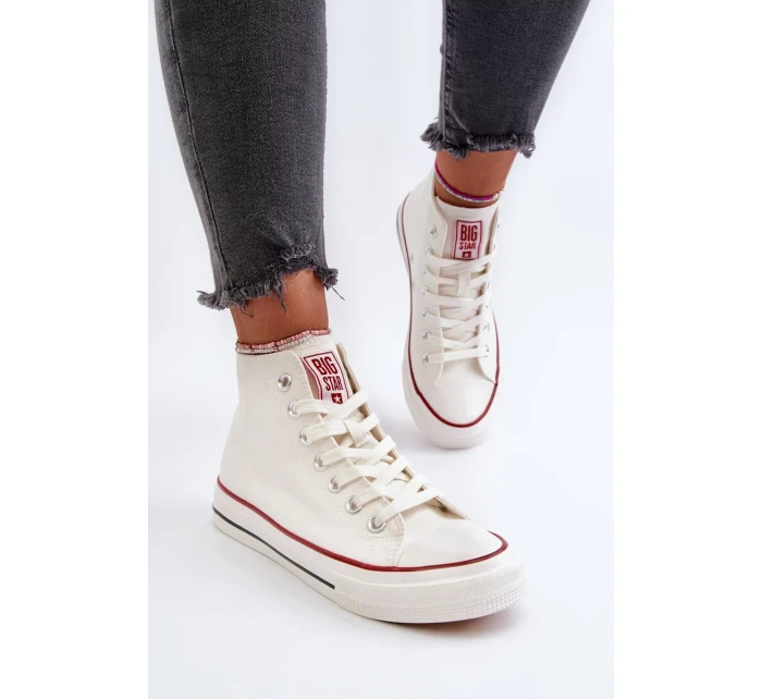 Dámské vysoké tenisky Big Star Bílé Dámské vysoké tenisky Big Star Bílé
