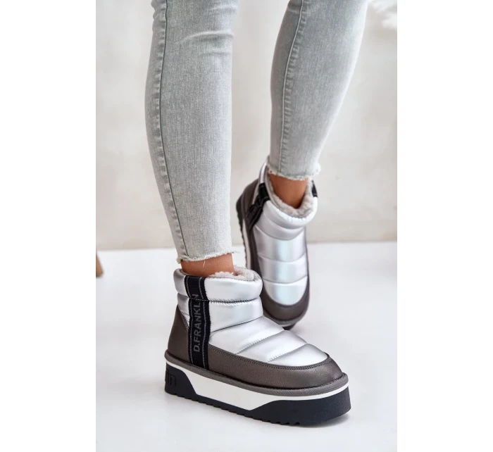 Nízké sněhule na silné podrážce D.Franklin Stříbrné Nízké sněhule na silné podrážce D.Franklin Stříbrné