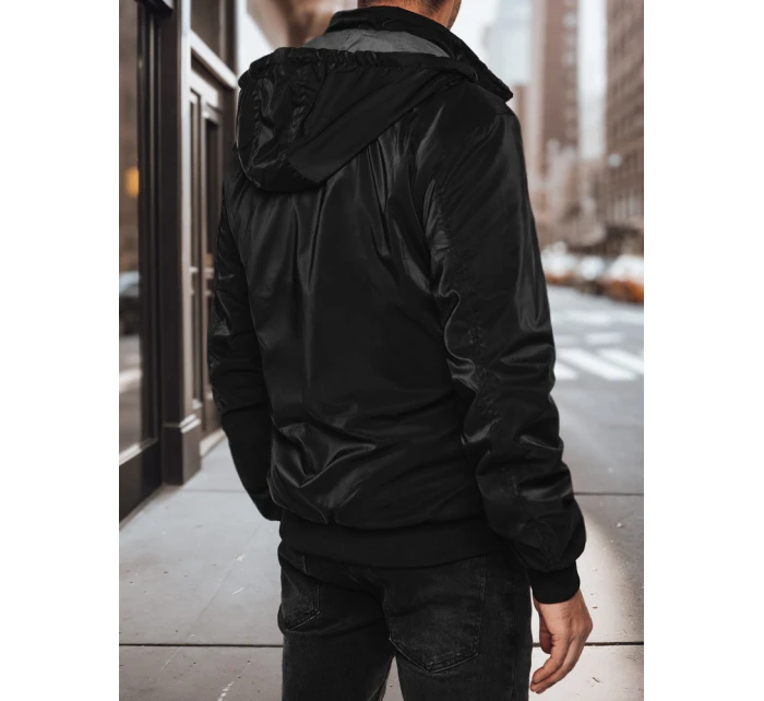 Pánská oboustranná bunda s kapucí černá FashionStreet TX4951 Pánská oboustranná bunda s kapucí černá FashionStreet TX4951