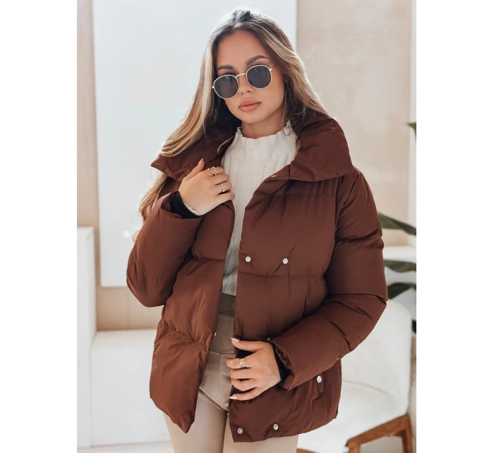 Dámská prošívaná zimní bunda LARO hnědá FashionStreet TY4958