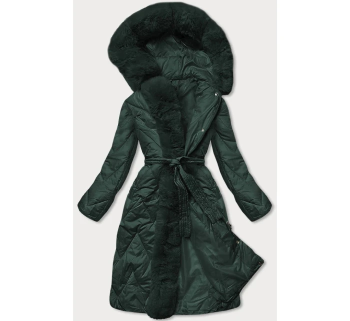 DAMSKA DŁUGA KURTKA PIKOWANA ZIMOWA ZIELONA model 21243531 - WAY MODE DAMSKA DŁUGA KURTKA PIKOWANA ZIMOWA ZIELONA model 21243531 - WAY MODE