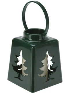 LED ADVENTNÍ LUCERNA 13CM ZELENÁ