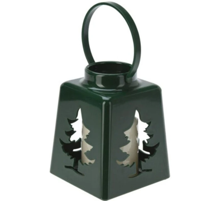 LED ADVENTNÍ LUCERNA 13CM ZELENÁ