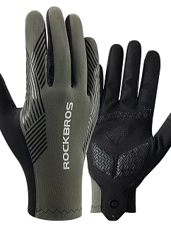 Cyklistické rukavice Rockbros jaro/léto/podzim, plné, velikost: XL - zelené