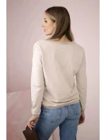 Dámská mikina s flitrovým nápisem béžový Dámská mikina s flitrovým nápisem béžový