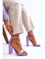 Dámské sandály na vysokém podpatku se zirkony fialové model 21615112 - Boto