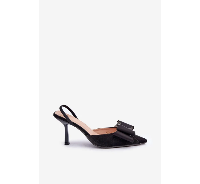 Textilní Lodičky S Mašlí Černé model 21681039 - Boto