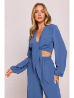 model 21136161 Crop top s vázáním vpředu džíny - Moe