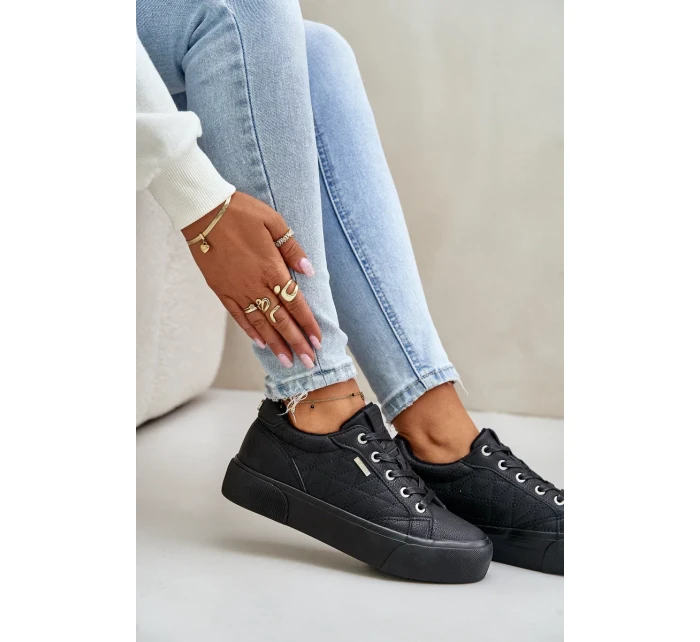 Dámské Tenisky Na Platformě Zateplené Big Star Černé