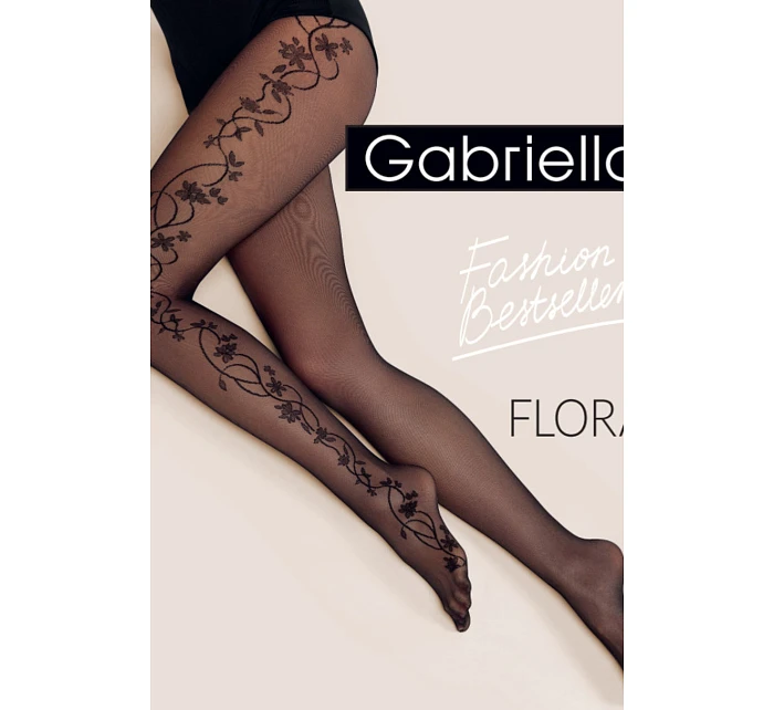 Tenké punčocháče - vzor FLORA