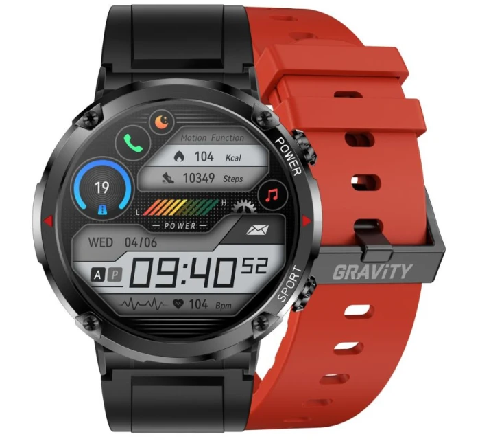 Chytré hodinky Gravity GT21-6 + červený silikonový řemínek Chytré hodinky Gravity GT21-6 + červený silikonový řemínek