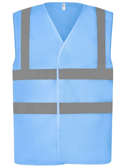 Yoko HVW 120 Hi-Vis síťovaná bezpečnostní vesta 79.W120 sky blue Yoko HVW 120 Hi-Vis síťovaná bezpečnostní vesta 79.W120 sky blue