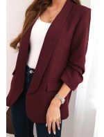 Dámská sako bez zapínání s podšívkou S/M švestková Dámská sako bez zapínání s podšívkou S/M švestková