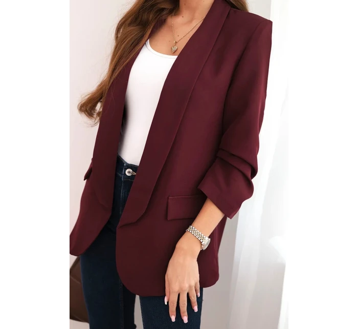 Dámská sako bez zapínání s podšívkou S/M švestková Dámská sako bez zapínání s podšívkou S/M švestková