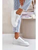 Zateplené Dámské Sneakersy Big Star MM274616 Bílé Zateplené Dámské Sneakersy Big Star MM274616 Bílé