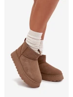 Dámské Sněhule Na Platformě Zateplené Kožíškem Khaki Vesirae Dámské Sněhule Na Platformě Zateplené Kožíškem Khaki Vesirae