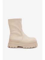 Boty Na Masivní Platformě Eko Kůže Béžové model 21706981 - Boto Boty Na Masivní Platformě Eko Kůže Béžové model 21706981 - Boto