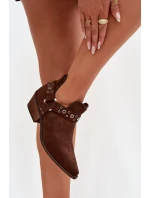 Dámské kotníkové boty s výřezy a pásky model 21919552 - Boto