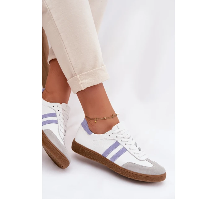 Zazoo N1068 Kožené Nízké Dámské Tenisky Bílomodré Zazoo N1068 Kožené Nízké Dámské Tenisky Bílomodré