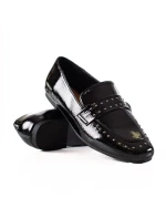 Výborné  polobotky dámské černé na plochém podpatku