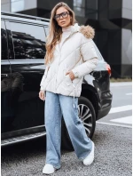 Dámská prošívaná zimní bunda s kapucí bílá FashionStreet TY5236 Dámská prošívaná zimní bunda s kapucí bílá FashionStreet TY5236