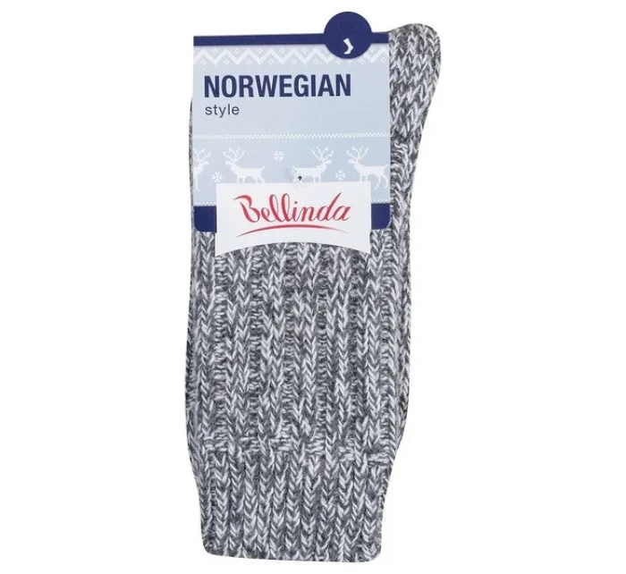 Zimní unisex ponožky NORWEGIAN STYLE SOCKS - BELLINDA - šedá