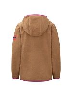 Trollkids Dětská bunda Aurlandsfjord Fleecová bunda s kapucí bez zipu hnědá (466-823)