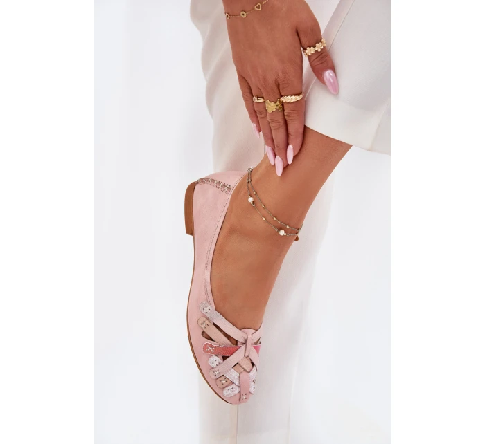 Dámské Kožené Baleríny Maciejka 01358-51 Růžové