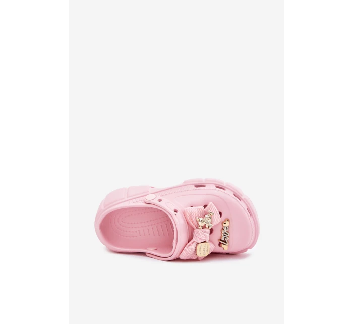 Dětské Dívčí Pantofle Pěnové S Mašlí A Ozdobami Růžové model 21700393 - Boto Dětské Dívčí Pantofle Pěnové S Mašlí A Ozdobami Růžové model 21700393 - Boto