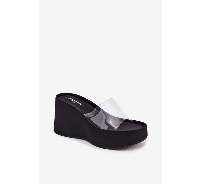 Dámské sandály na platformě s páskem Černé model 22107268 - Boto Dámské sandály na platformě s páskem Černé model 22107268 - Boto