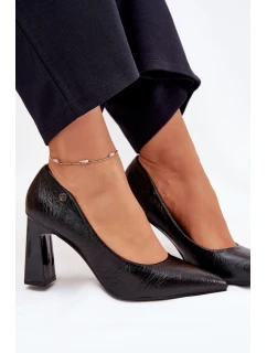 Dámské lodičky na širokém podpatku Vinceza – černé