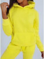 Žlutá dámská mikina BASIC s kapucí BY0285