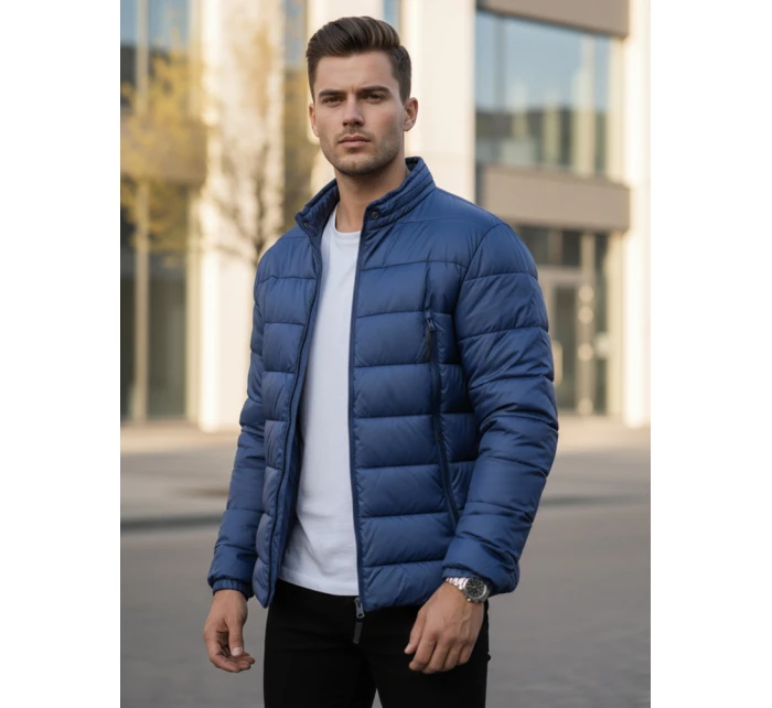 FashionStreet pánská tmavě modrá prošívaná bunda TX4446 FashionStreet pánská tmavě modrá prošívaná bunda TX4446