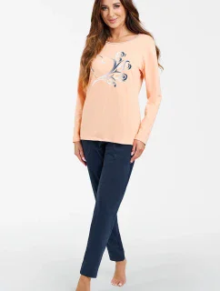 Italská móda Arietta long r. long sp. barva:lososová/modrá