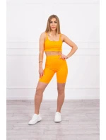 Sada s kalhotami s vysokým pasem oranžová neonová Sada s kalhotami s vysokým pasem oranžová neonová