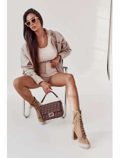 Semišové šněrovací boty Lewski Shoes model 21599591 / G Béžove - Boto