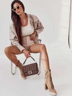 Semišové šněrovací boty Lewski Shoes model 21599591 / G Béžove - Boto