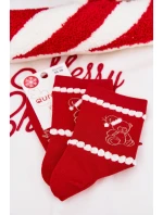 Dámské vánoční ponožky Medvídek v model 21786665 Santa Claus červené - Aura.via