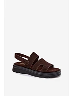 Dámské sandály z semiše Big Star model 22064147 Čokoládové - Big Star Shoes