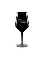 PROTOŽE BÝT ARCHITEKT NENÍ PRDEL - černá nerozbitná sklenice na víno 470 ml