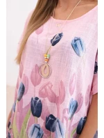 Dámská bavlněná košile s květinovým vzorem světle růžová Dámská bavlněná košile s květinovým vzorem světle růžová