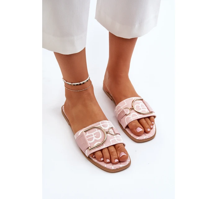 Lesklé Dámské Žabky S Ozdobou Růžové Taleci