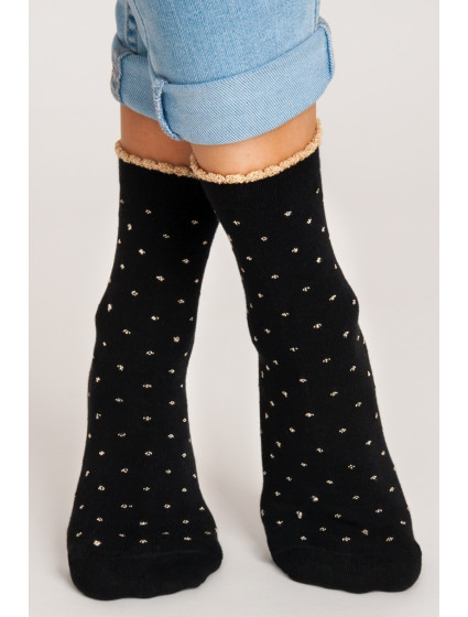 Dámské bavlněné puntíkované ponožky KDK SB013