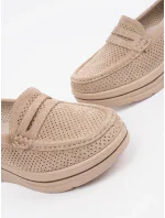 Krásné dámské hnědé  mokasíny platforma