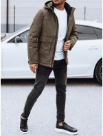 Pánská zimní bunda s odepínací kapucí světle hnědá FashionStreet TX4906
