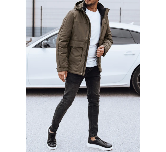 Pánská zimní bunda s odepínací kapucí světle hnědá FashionStreet TX4906