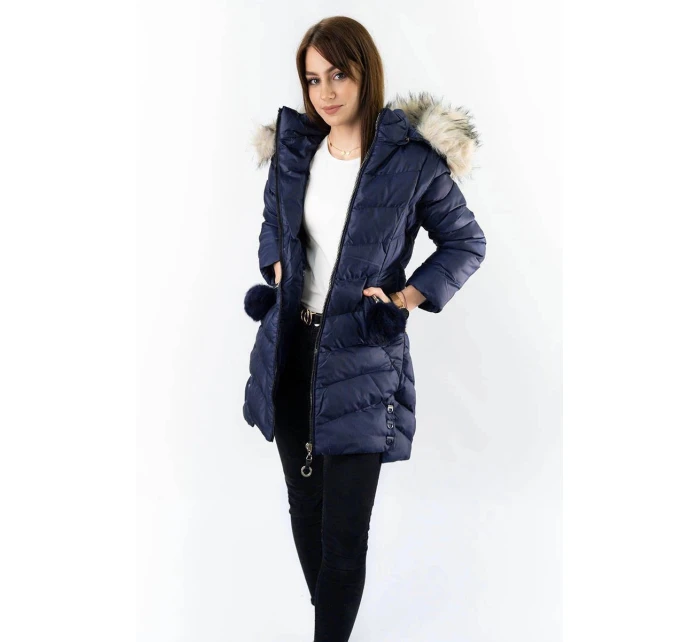 ZIMOWA KURTKA DAMSKA Z  GRANATOWA model 21241952 - SPEED.A