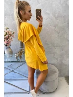 Volná bunda s kapucí v hořčicové barvě Volná bunda s kapucí v hořčicové barvě